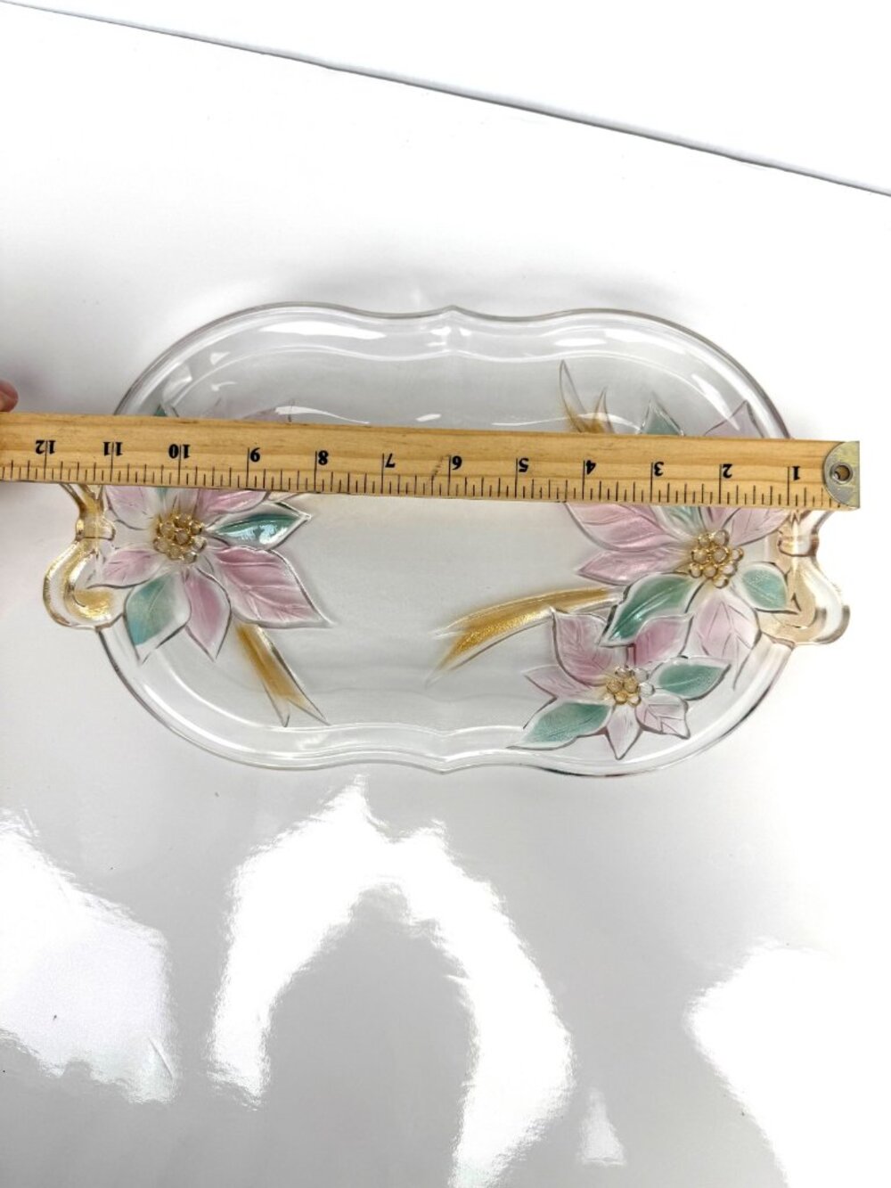 VTG MIKASA Cocktail Summer Vibes Pastelβ Hand-Painted Glass Serving Platter - Picture 10 of 12